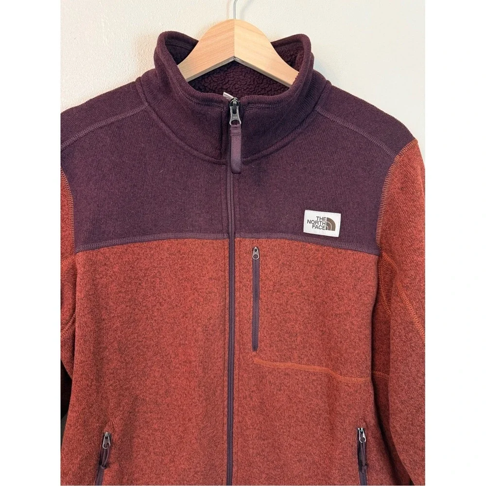 The North Face Gordon Lyons Full Zip Fleece Sweater Jacket Brandywine Orange L